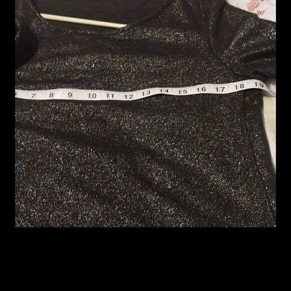 NWOT Women Black Metallic Long Sleeve Party Top Size XL - Picture 15 of 16